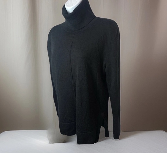 Banana Republic Black Merino Wool Turtleneck Sweater Long Sleeve Women’s Medium - Picture 2 of 14